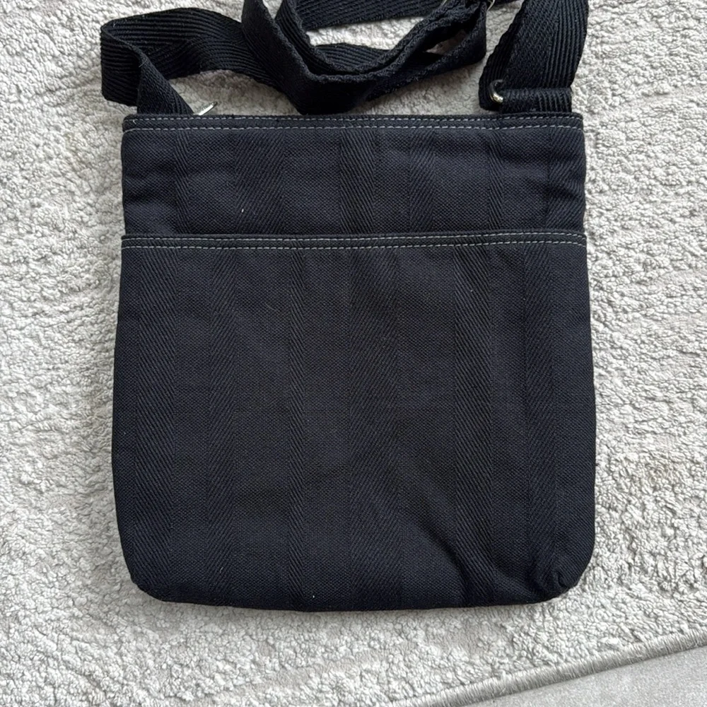 *Gently Used* Thirty-One Rich Black Canvas Adjustable Crossbody Shoulder Purse